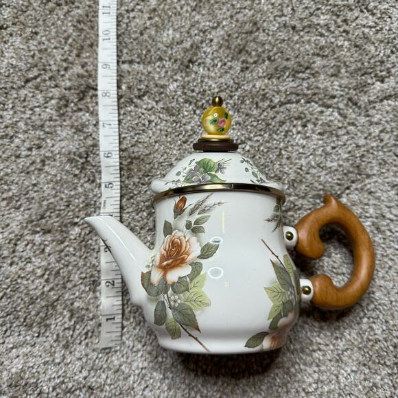Mackenzie Childs Vintage NWT 1995 Camp Rose Teapot - Picture 5 of 6